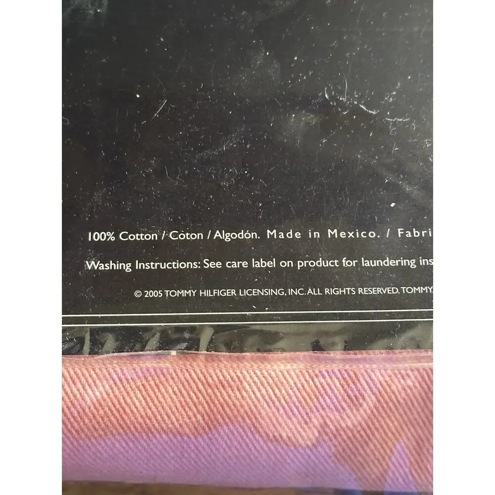 Tommy Hilfiger Home Iced Denim Pink Garment Washed Denim Shower Curtain 72x72